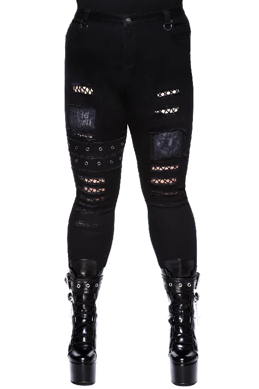 Women's pants with adjustable cuffs Dark - wash women jeans for a sophisticated and slimming effect Carnage Jeans [PLUS]