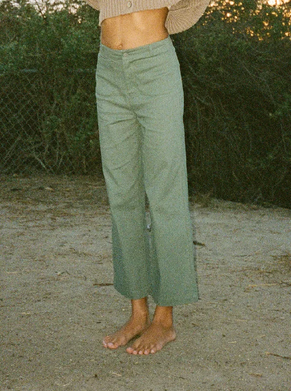 Women's leather moto pants Wide - leg women jeans for a modern and relaxed vibe Coastal Cruiser Wide Leg Pants - Agave Green Women's leather moto pants Wide - leg women jeans for a modern and relaxed vibe Coastal Cruiser Wide Leg Pants - Agave Green