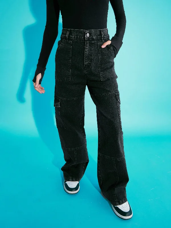 Women's elastic - waist lounge pants Acid - wash women jeans with a retro finish Girls Black Acid Wash Front Seam Straight Jeans Women's elastic - waist lounge pants Acid - wash women jeans with a retro finish Girls Black Acid Wash Front Seam Straight Jeans