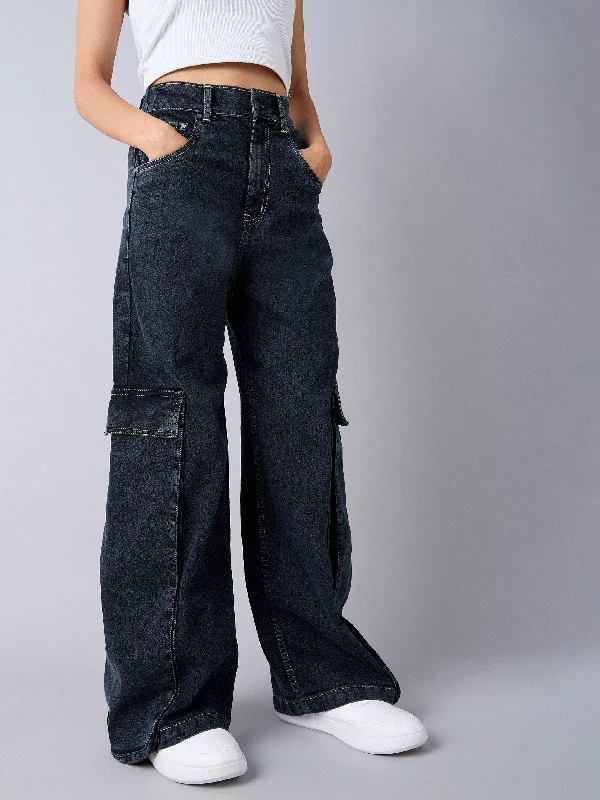 Women's pants for family gatherings Embroidered women jeans with intricate patterns Girls Black Blast Hem Pocket Straight Jeans Women's pants for family gatherings Embroidered women jeans with intricate patterns Girls Black Blast Hem Pocket Straight Jeans