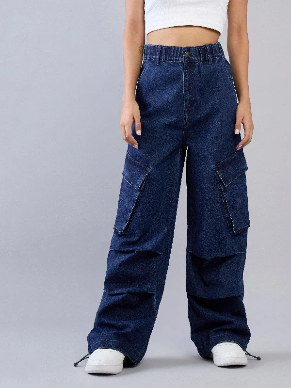 Women's belt - looped work pants Stretch women jeans for enhanced mobility and comfort Girls Blue Blast Side Pintuck Detail Jeans