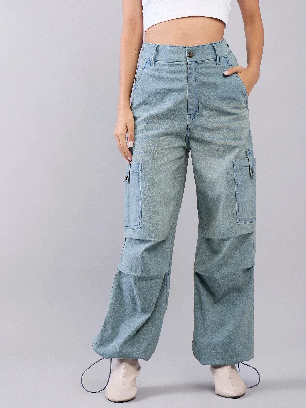 Women's wide - leg dress pants Bootcut women jeans to complement various shoe styles Girls Blue Wash Side Pintuck Cargo Jeans Women's wide - leg dress pants Bootcut women jeans to complement various shoe styles Girls Blue Wash Side Pintuck Cargo Jeans