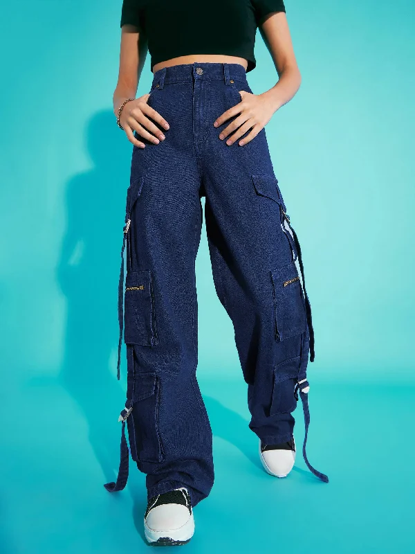 Women's corduroy fall pants Dark - wash women jeans for a sophisticated and slimming effect Girls Navy Blue Acid Wash Side Tape Cargo Jeans Women's corduroy fall pants Dark - wash women jeans for a sophisticated and slimming effect Girls Navy Blue Acid Wash Side Tape Cargo Jeans