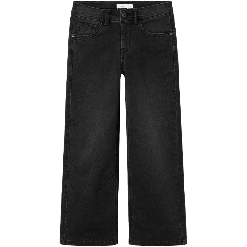 Women's long - length casual pants Straight - leg women jeans with a classic and timeless appeal Name It Black Denim Rose Wide Jeans Women's long - length casual pants Straight - leg women jeans with a classic and timeless appeal Name It Black Denim Rose Wide Jeans