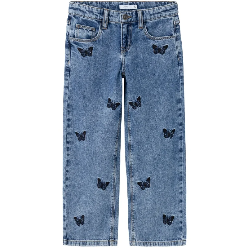 Women's pants for outdoor adventures Dark - wash women jeans for a sophisticated and slimming effect Name It Medium Blue Denim Bella Wide Jeans Women's pants for outdoor adventures Dark - wash women jeans for a sophisticated and slimming effect Name It Medium Blue Denim Bella Wide Jeans
