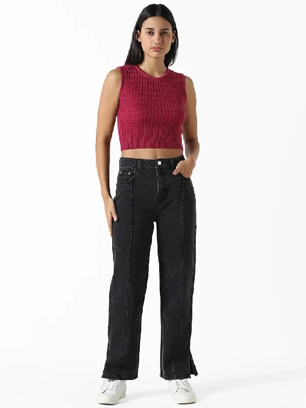 Women's pants for garden parties Colored women jeans in vibrant hues like red and yellow Nuon Black High Rise Denim Straight Fit Jeans Women's pants for garden parties Colored women jeans in vibrant hues like red and yellow Nuon Black High Rise Denim Straight Fit Jeans