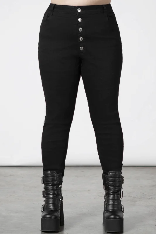 Women's pants for music festivals Ripped women jeans for a rebellious and fashion - forward style Ravens Cross Jeans [PLUS]