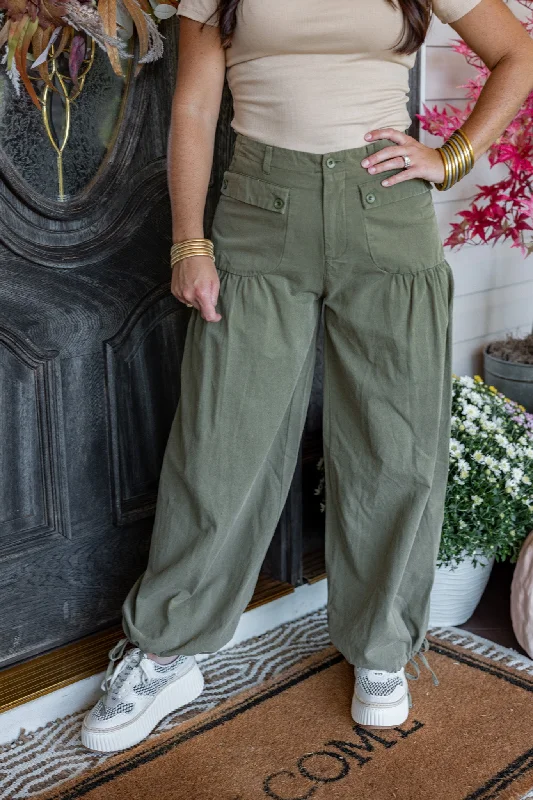 Women's pants with moisture - wicking technology High - rise flare women jeans for a 70s - inspired look Serendipity Olive Denim Balloon Pants Women's pants with moisture - wicking technology High - rise flare women jeans for a 70s - inspired look Serendipity Olive Denim Balloon Pants