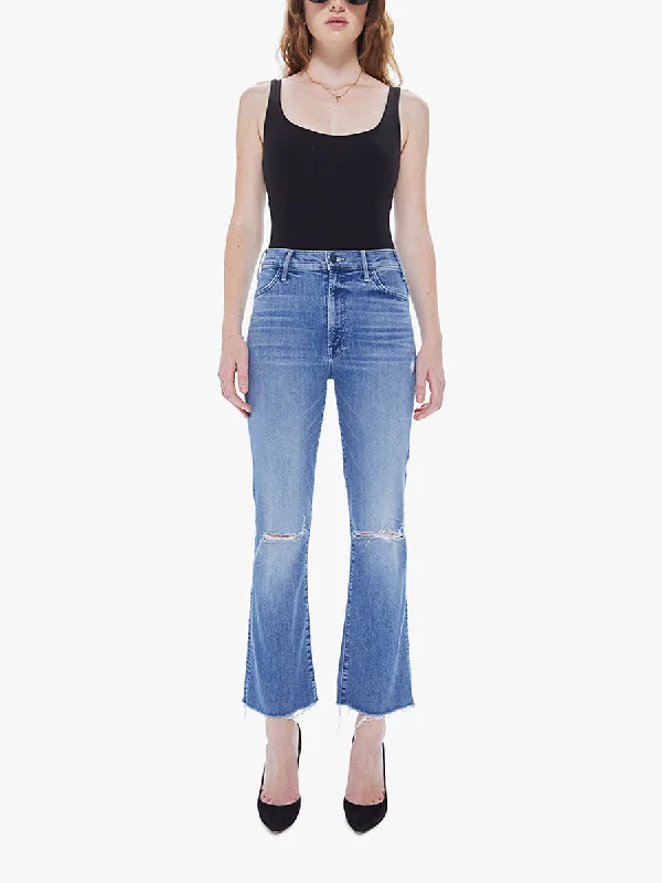 Women's pants for garden parties Colored women jeans in vibrant hues like red and yellow The Hustler Ankle Fray