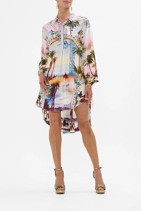 Mini dresses with halter necks for a stylish choiceRELAXED HIGH LOW SHIRT DRESS CALL ME IN CAIRO