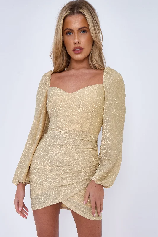 Cotton mini dresses for a comfortable everyday optionAftershock London Gold Long Sleeve Mini Dress Cotton mini dresses for a comfortable everyday optionAftershock London Gold Long Sleeve Mini Dress