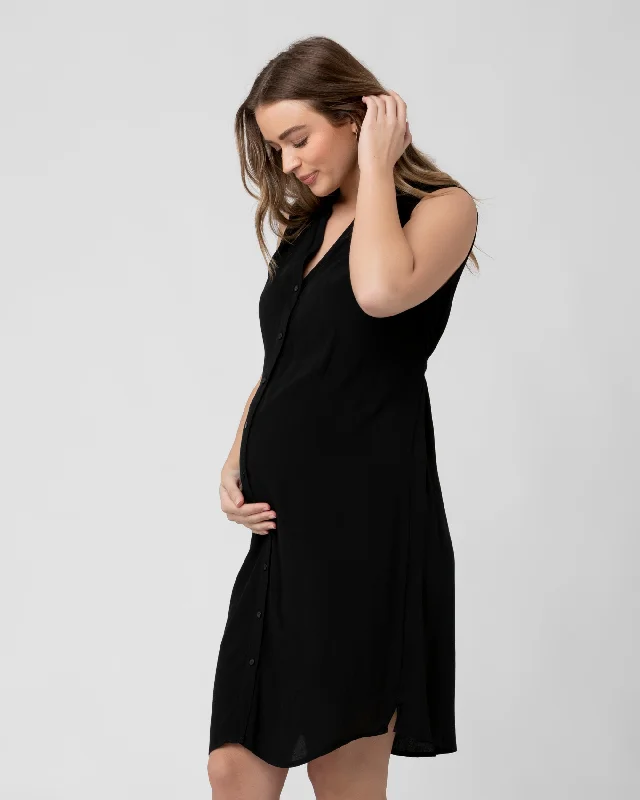 Mini dresses with gathered skirts for a voluminous effectApril Nursing Tunic Dress Black