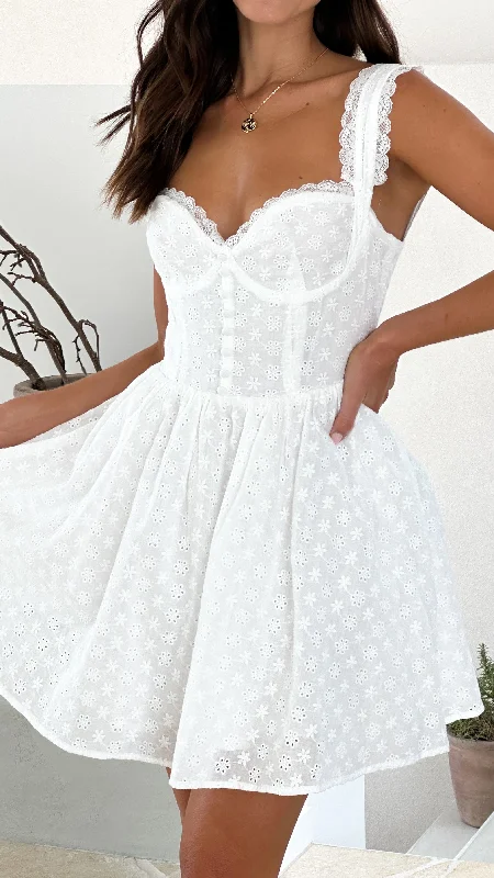Sequined mini dresses for New Year's EveKaiya Mini Dress - White