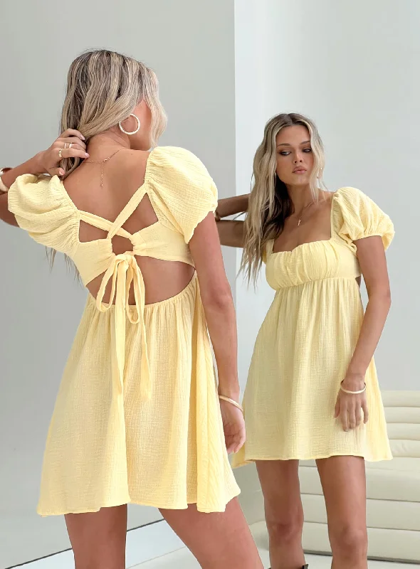 Mini dresses with polka dot patternsLet's Dance Mini Dress Yellow