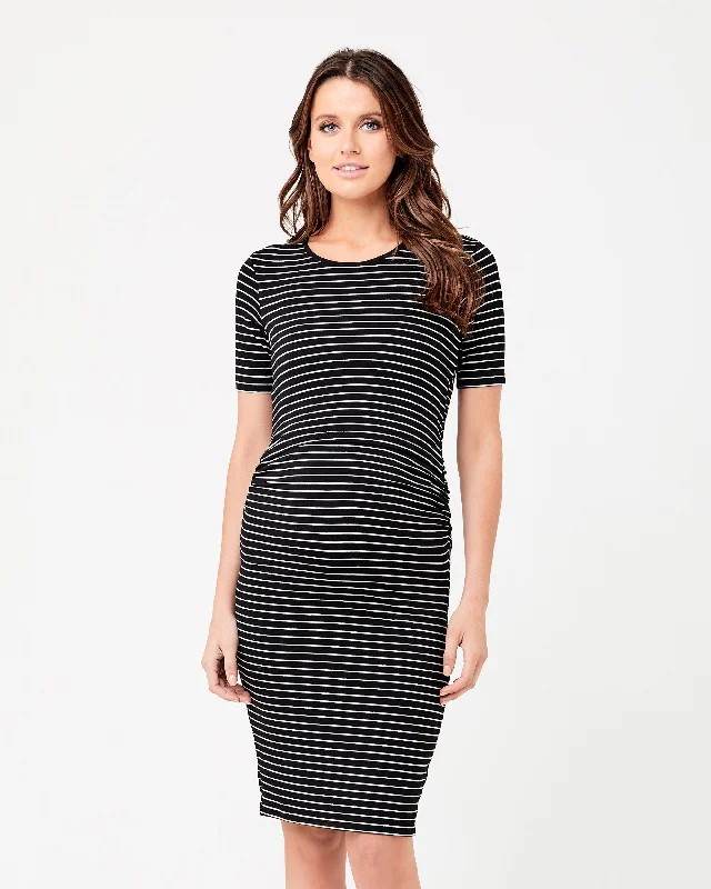 Mini dresses with one - shoulder designsMia Short Sleeve Nursing Dress Black / Flint