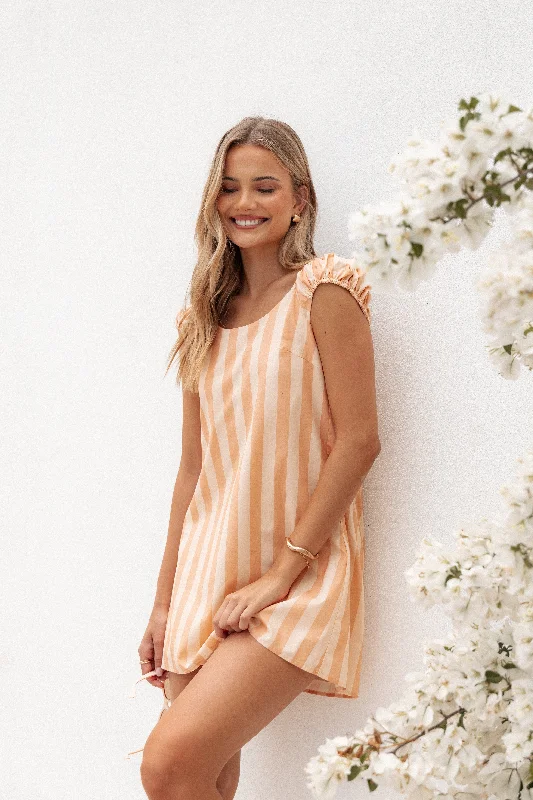 Sequined mini dresses for New Year's EvePammy Mini Dress - Terracotta Stripe