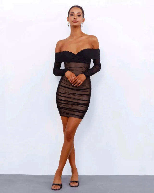 Velvet mini dresses for autumn weddingsPETIA MINI DRESS -BLACK
