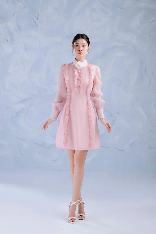 Cotton mini dresses for a comfortable everyday optionRosie A-line Bishop Sleeved Organza Mini Dress Cotton mini dresses for a comfortable everyday optionRosie A-line Bishop Sleeved Organza Mini Dress