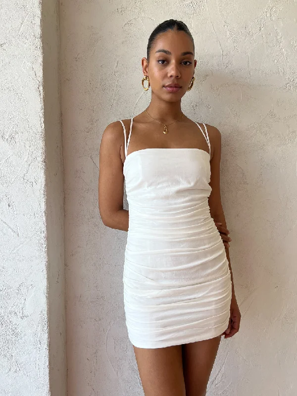 Polyester mini dresses for easy careRumer Mecca Mini Dress in White