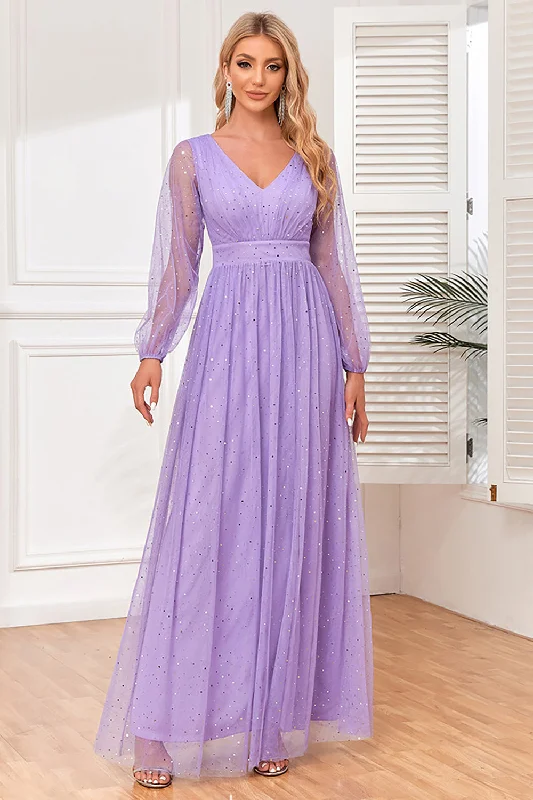 Sheer cocktail dresses with a lining and a short hemA-Line Long Sleeves Lilac Formal Dress with Slit Sheer cocktail dresses with a lining and a short hemA-Line Long Sleeves Lilac Formal Dress with Slit