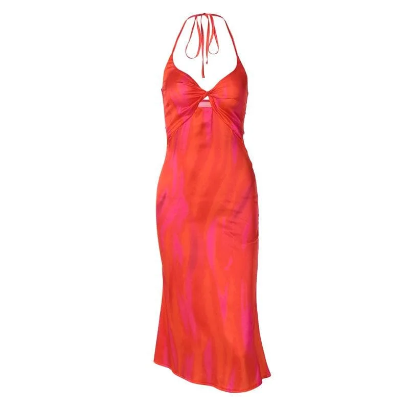 Mini cocktail dresses with a tiered ruffled skirt and a scoop neckBerryBetty - Backless self tie knotted satin halter midi dress Mini cocktail dresses with a tiered ruffled skirt and a scoop neckBerryBetty - Backless self tie knotted satin halter midi dress