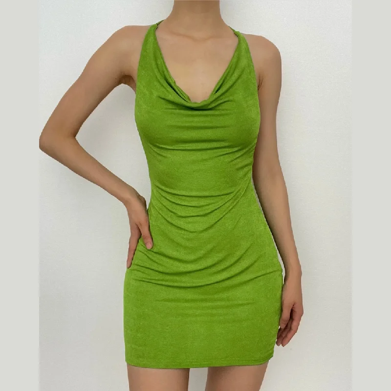 Short cocktail dresses in royal blue for a formal eventBerryBetty - Backless solid sleeveless halter self tie cowl neck mini dress Short cocktail dresses in royal blue for a formal eventBerryBetty - Backless solid sleeveless halter self tie cowl neck mini dress