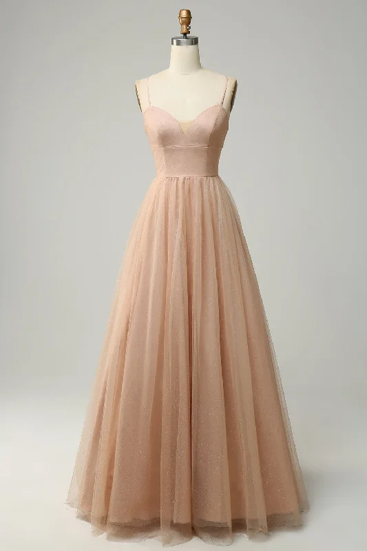 Asymmetric - hem wedding guest dresses in metallic huesChampagne A Line Spaghetti Straps Bridesmaid Dress Asymmetric - hem wedding guest dresses in metallic huesChampagne A Line Spaghetti Straps Bridesmaid Dress