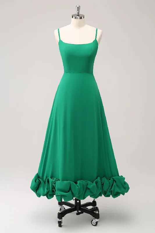 One - shoulder wedding guest dresses with beaded detailsElegant Green A Line Spaghetti Straps Bridesmaid Dress One - shoulder wedding guest dresses with beaded detailsElegant Green A Line Spaghetti Straps Bridesmaid Dress