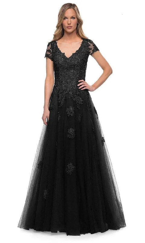 La Femme - 29380 Lace Appliques A-Line Mother of the Groom Dress