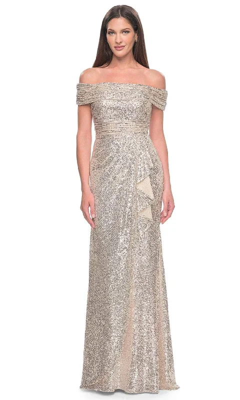 La Femme 31772 - Sequin Off-Shoulder Evening Dress