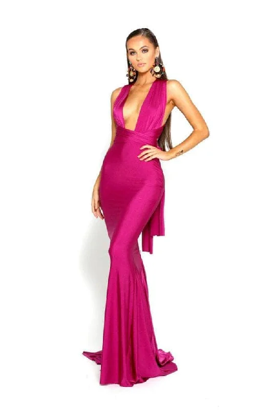 Cotton wedding guest dresses with smocked details for a casual weddingPortia and Scarlett PS6110 - Sleeveless Crisscross Back Prom Dress