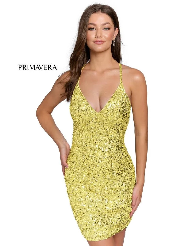 Bodycon dress with a bow accent​Primavera Couture Homecoming Short Prom Dress 3352