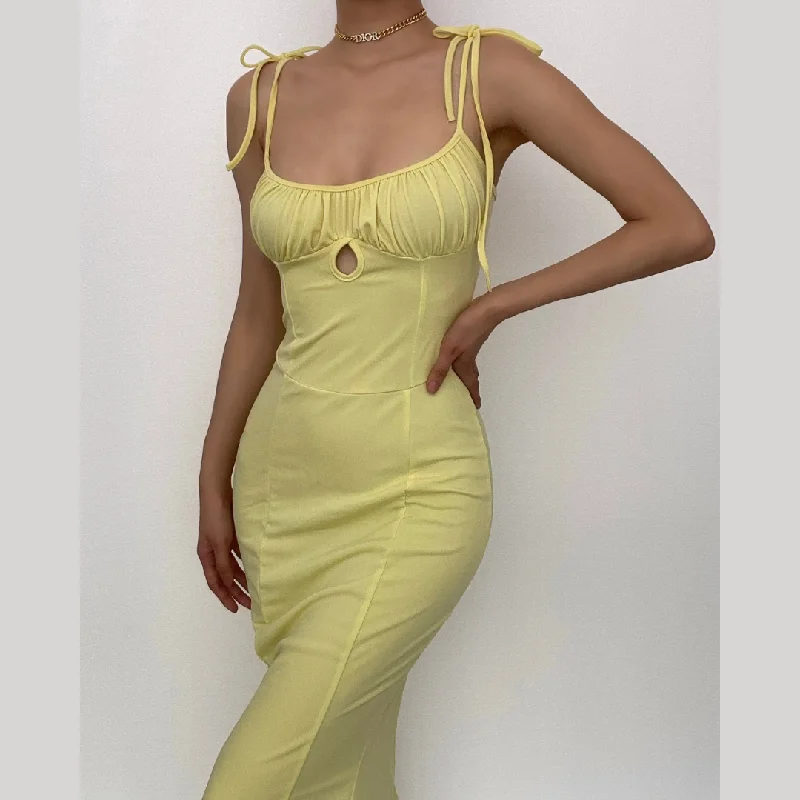 Cocktail dresses with off - the - shoulder designs and beaded accentsBerryBetty - Ruched solid u neck hollow out self tie midi dress Cocktail dresses with off - the - shoulder designs and beaded accentsBerryBetty - Ruched solid u neck hollow out self tie midi dress