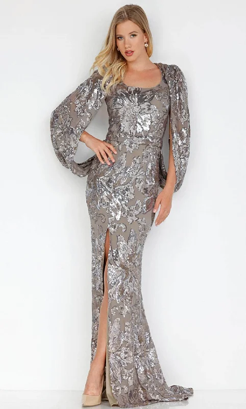 Terani Couture 231M0356 - Modified Sleeve Floral Sequined Gown