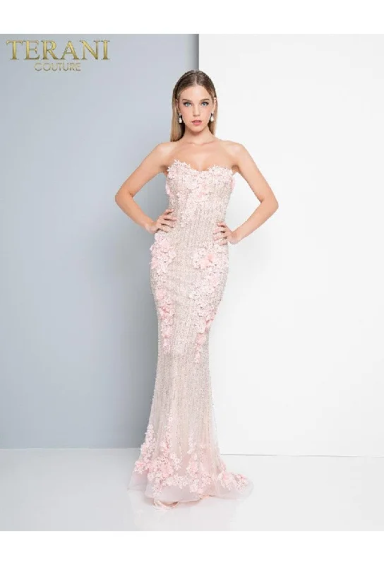 Bodycon dress with a mesh insert for a stylish edgeTerani Couture 1811P5508 Prom Long Strapless Dress Bodycon dress with a mesh insert for a stylish edgeTerani Couture 1811P5508 Prom Long Strapless Dress