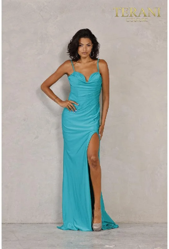 Bodycon dress made of cotton for a breathable optionTerani Couture 2111P4030 Spaghetti Strap Long Dress Bodycon dress made of cotton for a breathable optionTerani Couture 2111P4030 Spaghetti Strap Long Dress