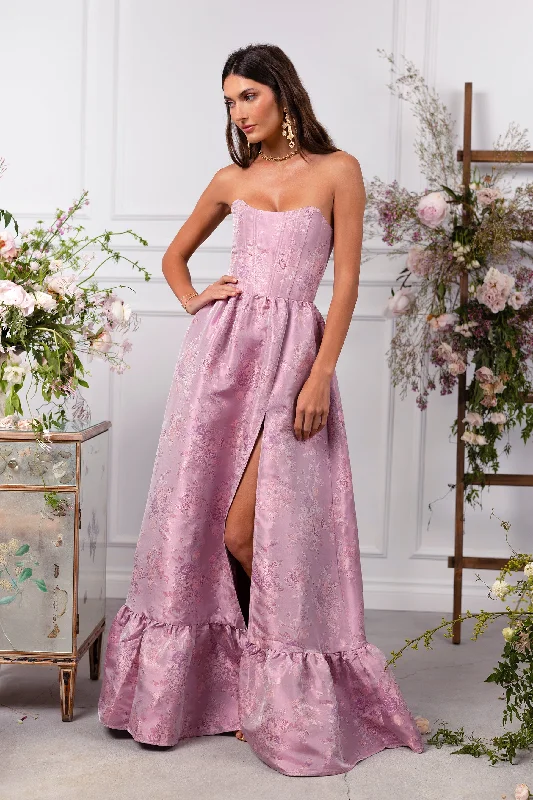 Wedding guest dresses with mesh panels and empire waistsThe Charlotte Dress in Orchid Haze Windsor Wedding guest dresses with mesh panels and empire waistsThe Charlotte Dress in Orchid Haze Windsor