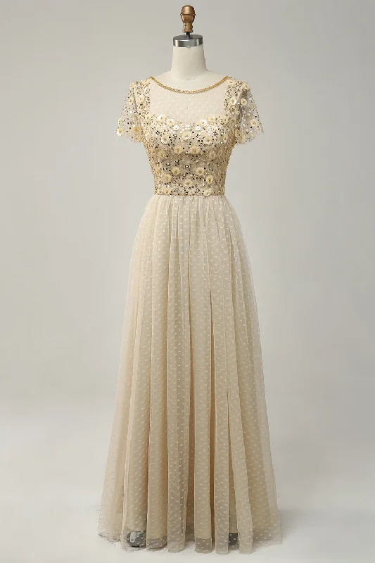Plus - size party dresses with a flattering cut for all body typesA-Line Apricot Long Prom Dress with Beading Plus - size party dresses with a flattering cut for all body typesA-Line Apricot Long Prom Dress with Beading