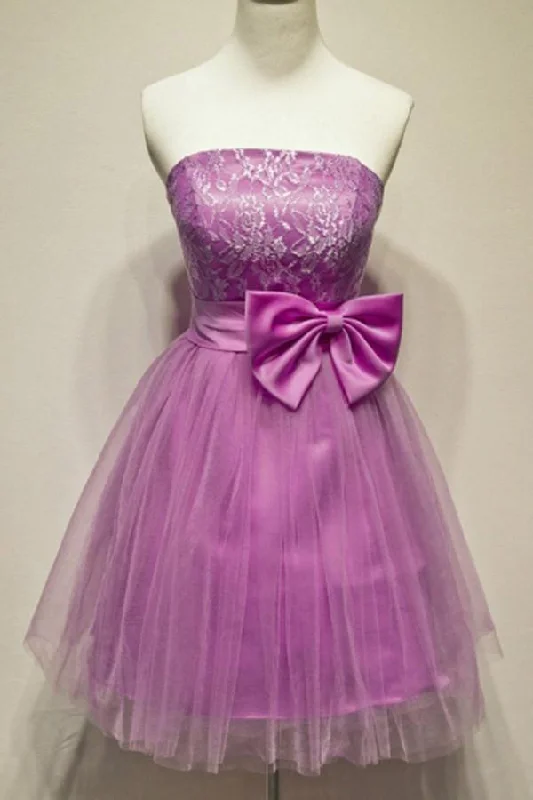 Sheath party dresses in a bold color for a statement - making outfitA-Line Strapless Appliques Bowknot Short Homecoming Dress Party Dress PG120 Sheath party dresses in a bold color for a statement - making outfitA-Line Strapless Appliques Bowknot Short Homecoming Dress Party Dress PG120