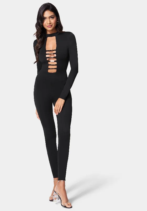 Formal dresses with high - low hems and floral embroidery for a unique prom styleBar Detail Jumpsuit Formal dresses with high - low hems and floral embroidery for a unique prom styleBar Detail Jumpsuit