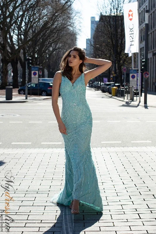Prom dresses with geometric - cutout sleeves and flowing chiffon fabrics for a modern and airy lookChic and Holland AN1459 Prom dresses with geometric - cutout sleeves and flowing chiffon fabrics for a modern and airy lookChic and Holland AN1459