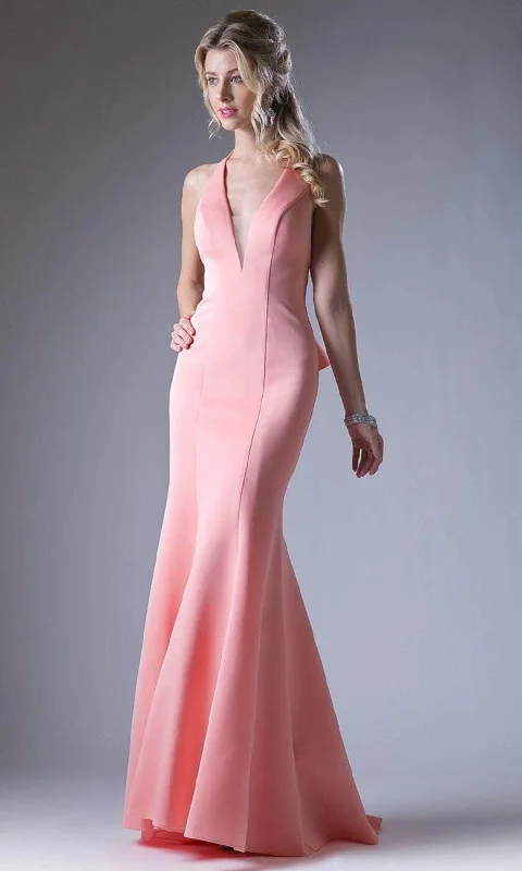Formal dresses with tiered skirts and pearl embellishments for a luxurious feelCinderella Divine 11661 - Ruffled Back Trumpet Halter Gown Formal dresses with tiered skirts and pearl embellishments for a luxurious feelCinderella Divine 11661 - Ruffled Back Trumpet Halter Gown