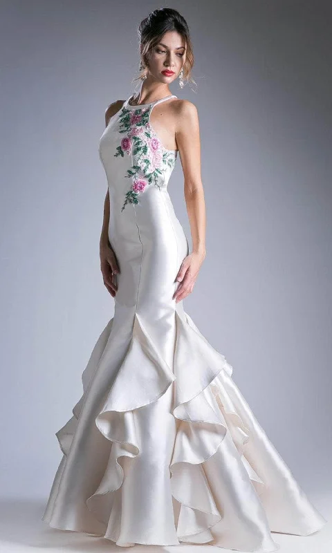 Formal dresses with wrap - around styles and beaded belts for a customized fitCinderella Divine 83830 - Floral Embroidered Mikado Mermaid Gown Formal dresses with wrap - around styles and beaded belts for a customized fitCinderella Divine 83830 - Floral Embroidered Mikado Mermaid Gown