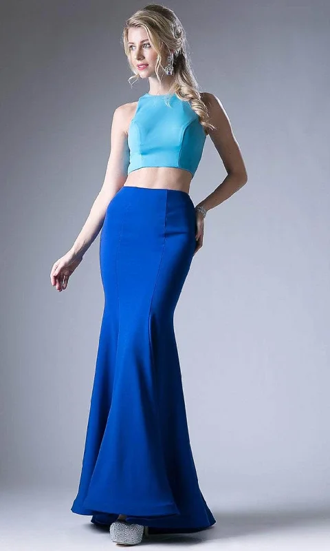 Formal dresses with cold - shoulder ruffled sleeves and floral prints for a romantic and trendy formal styleCinderella Divine CF117 - Two Piece Mermaid Unembellished Gown Formal dresses with cold - shoulder ruffled sleeves and floral prints for a romantic and trendy formal styleCinderella Divine CF117 - Two Piece Mermaid Unembellished Gown
