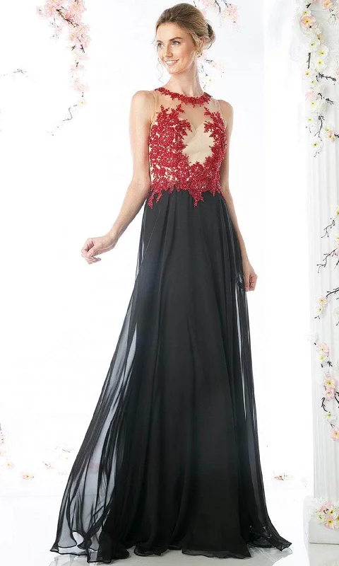 Sequined formal dresses with open backs for a sexy prom styleCinderella Divine CJ111 - Embroidered Lace Chiffon A-line Dress Sequined formal dresses with open backs for a sexy prom styleCinderella Divine CJ111 - Embroidered Lace Chiffon A-line Dress