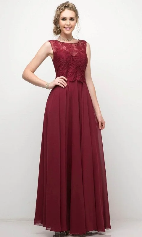 Prom dresses with tiered lace skirts and off - the - shoulder necklines for a feminine and elegant formal affairCinderella Divine CJ245 - Illusion Jewel Chiffon Smooth Dress Prom dresses with tiered lace skirts and off - the - shoulder necklines for a feminine and elegant formal affairCinderella Divine CJ245 - Illusion Jewel Chiffon Smooth Dress