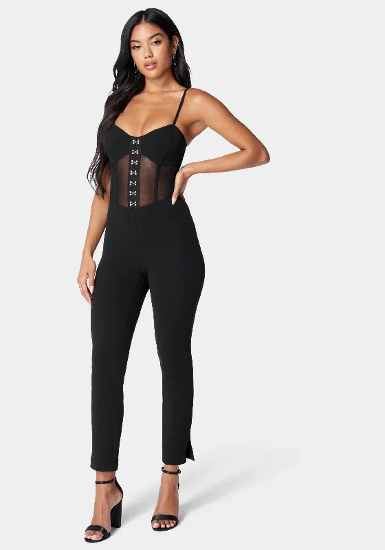 Formal dresses with cold - shoulder ruffled sleeves and floral prints for a romantic and trendy formal styleCorset Waist Slim Leg Jumpsuit Formal dresses with cold - shoulder ruffled sleeves and floral prints for a romantic and trendy formal styleCorset Waist Slim Leg Jumpsuit