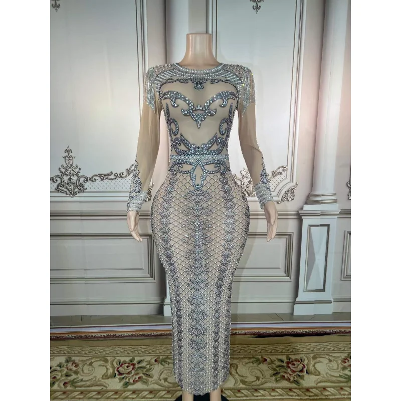 Prom dresses with keyhole backs and rhinestone - studded straps for a flirty lookFashion Clothing Women Tassel Shoulder Wedding Dresses Luxury Pattern Glitter Crystal Pearls Ladies Performance Club Dresses Prom dresses with keyhole backs and rhinestone - studded straps for a flirty lookFashion Clothing Women Tassel Shoulder Wedding Dresses Luxury Pattern Glitter Crystal Pearls Ladies Performance Club Dresses