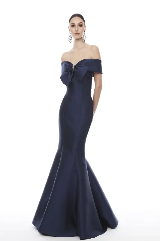 Formal dresses with ruffled skirts and bow accents for a charming prom appearanceFrascara 4313 Formal dresses with ruffled skirts and bow accents for a charming prom appearanceFrascara 4313