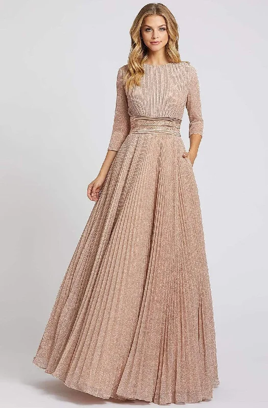 Prom dresses with side - slit skirts and beaded fringes for a glamorous appearanceIeena Duggal - 30700I Ruched Jewel Quarter Sleeves Ballgown Prom dresses with side - slit skirts and beaded fringes for a glamorous appearanceIeena Duggal - 30700I Ruched Jewel Quarter Sleeves Ballgown